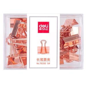 Deli Desk Accessories Set Paper Clips + Push Pin + Binder  Clips Nickel Plated Essentials Rose Gold Edition 